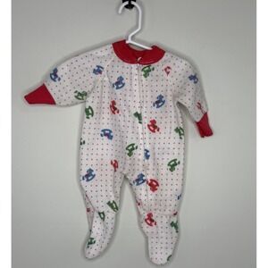 Vintage Kent Baby Boy 0-6 Month Zipper Footed Rocking Horse Soft Sleeper USA EUC